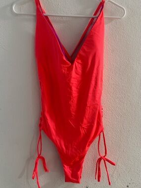 Roxy Kids One-Piece Swimsuit in Neon Coral Pink